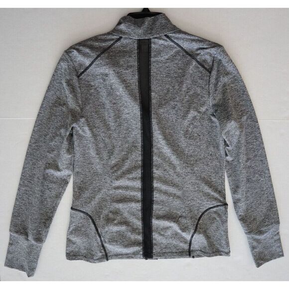 Michael Kors Women's Sz L Gray Heather Active Mesh-Panel Full-Zip Jacket - Picture 10 of 10